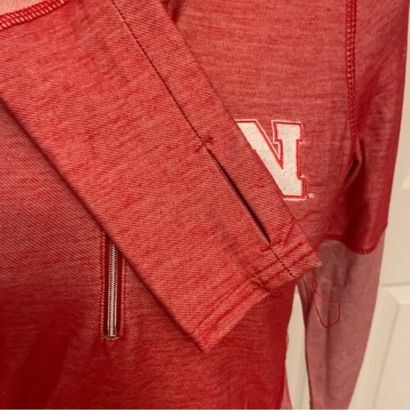 University of Nebraska UNL 3/4 zip jacket size S thumbhole sleeves two tone red - Picture 5 of 16